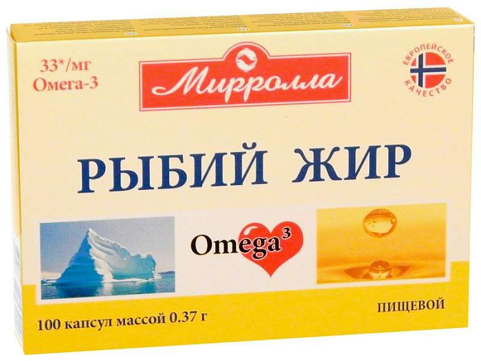 Рыбий жир Плюс Мирролла, капсулы 0.37 г, 100 шт.