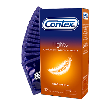 Презервативы Contex Lights особо тонкие, 12 шт.