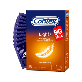 Презервативы Contex Lights особо тонкие, 18 шт.