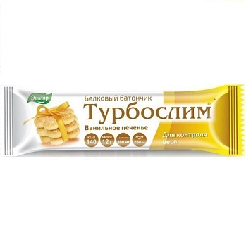 Турбослим, батончик белковый для контроля веса Ванильное печенье, 50 г