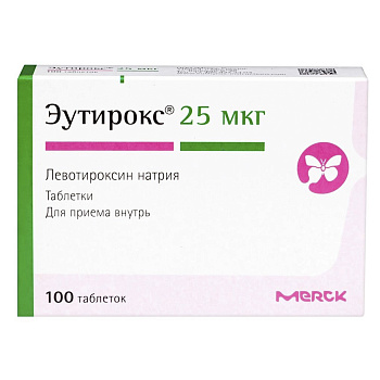 Эутирокс, таблетки 25 мкг, 100 шт. 