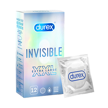 Durex Invisible XXL, презервативы, 12 шт.