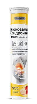Глюкозамин Хондроитин МСМ BioForte, таблетки шипучие с ароматом грейпфрута, 17 шт. (арт. 377210)