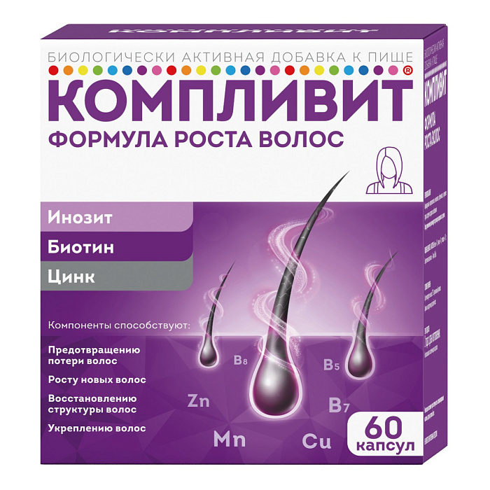 Компливит Формула роста волос, капсулы, 60 шт.