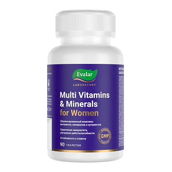Мультивитамины и минералы женские Эвалар Лаборатория/ Evalar Laboratory, таблетки 1.3 г, 90 шт.