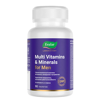 Мультивитамины и минералы мужские Эвалар Лаборатория/ Evalar Laboratory, таблетки 1.3 г, 90 шт.