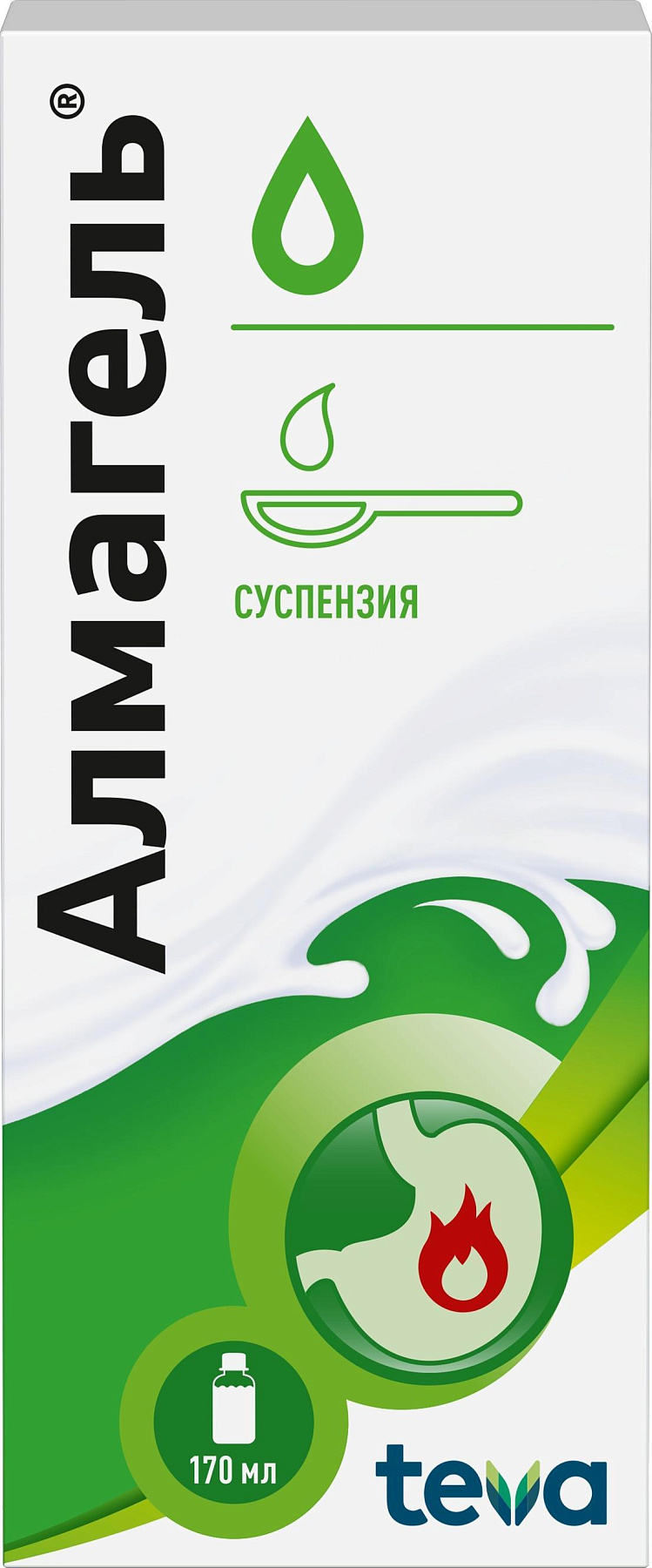 Упаковка препарата Алмагель, суспензия, 170 мл