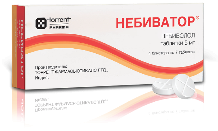 Небиватор, таблетки 5 мг, 28 шт. 