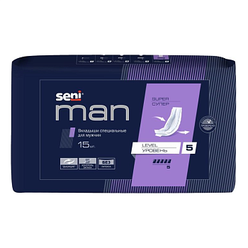 Seni Man, вкладыши специальные для мужчин Super Level 5, 15 шт.