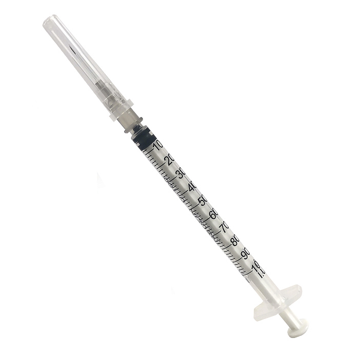 Шприц одноразовый, стерильный инсулиновый 3-х компонентный 1 мл U-100 с иглой 27G (0,4х12 мм), 100 шт.