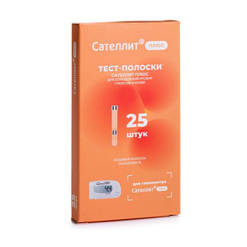 Сателлит плюс ПКГЭ-02.4, тест-полоски, 25 шт.