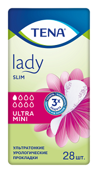 Тена Lady слим ультра мини, прокладки, 28 шт.