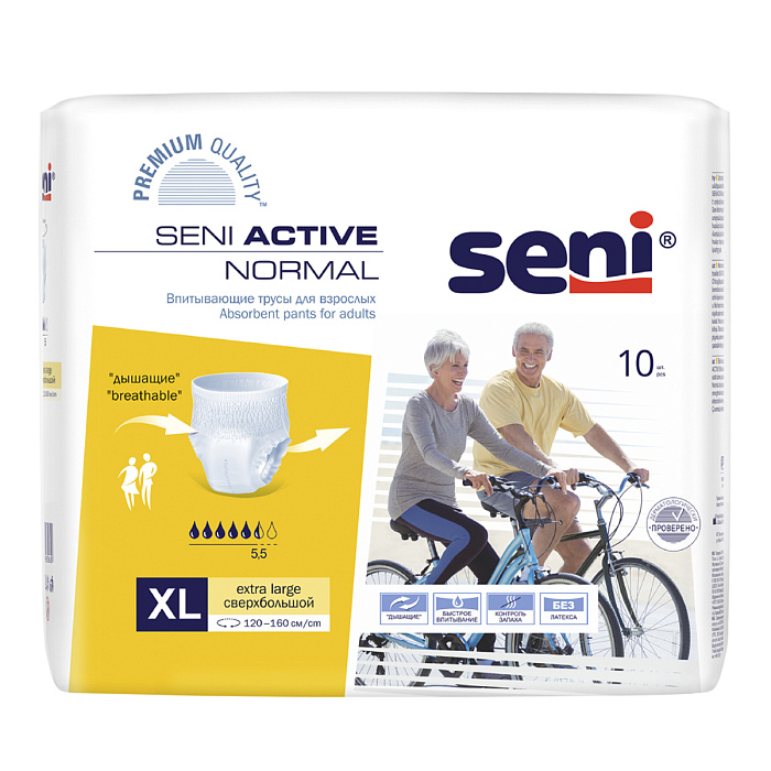 Seni Active Normal, трусы впитывающие (XL), 10 шт.