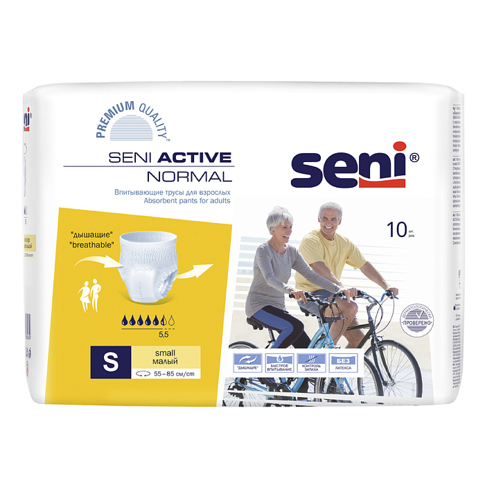 Seni Active Normal, трусы впитывающие (S), 10 шт.