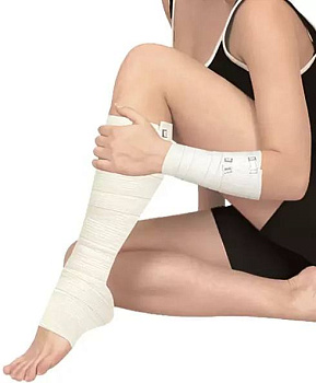 Бинт медицинский эластичный среднего растяжения, 3 м х 8 см (с застежками)