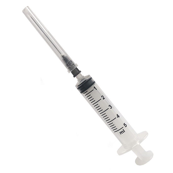 Шприц одноразовый,. стерильный 3-х трехкомпонентный  Луер 5 мл с иглой 22G (0,7х 40мм), 100 шт.