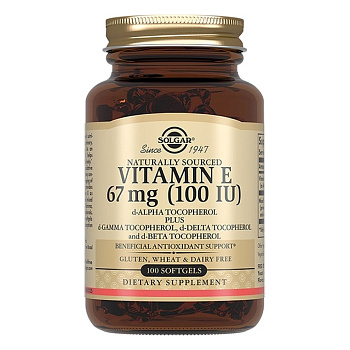 Солгар Витамин E, капсулы 100 ME, 100 шт.