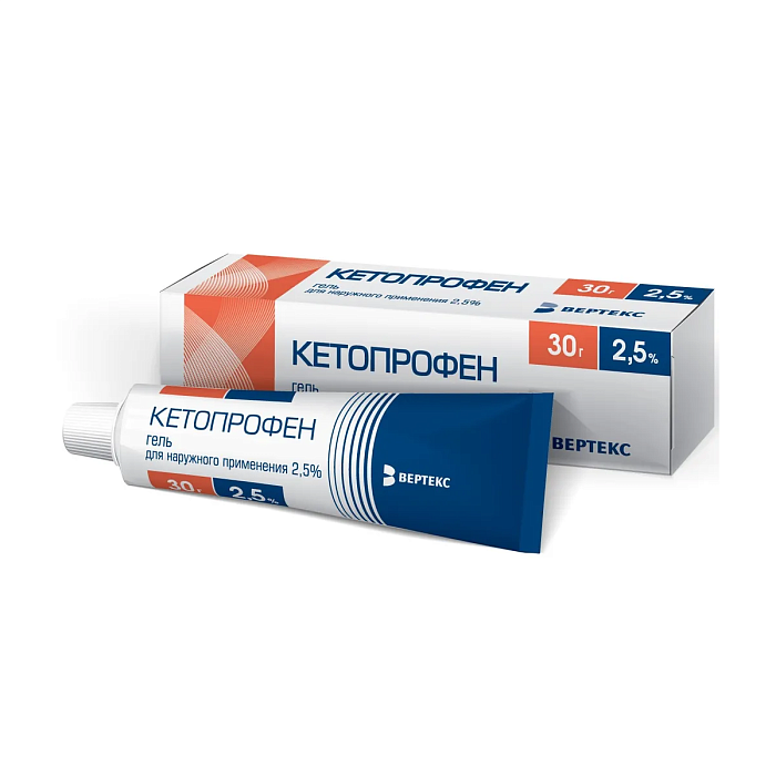 Кетопрофен, гель 2.5%, 30 г (Вертекс) 