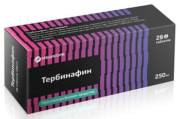 Тербинафин, таблетки 250 мг, 28 шт. (Медисорб) 