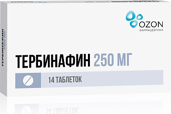 Тербинафин, таблетки 250 мг, 14 шт. (Озон) 