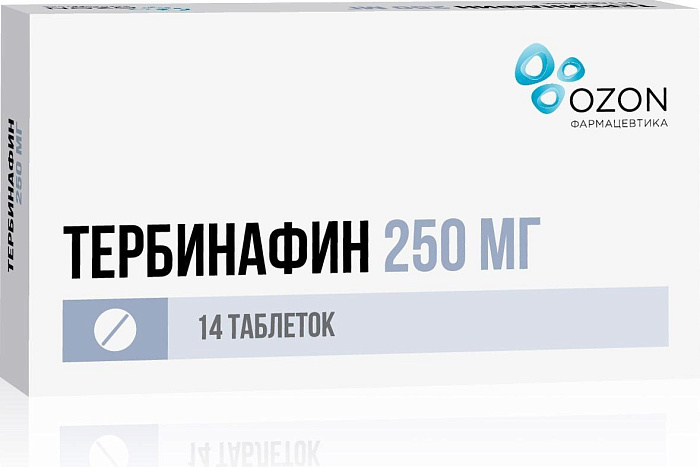 Тербинафин, таблетки 250 мг, 14 шт. (Озон) 