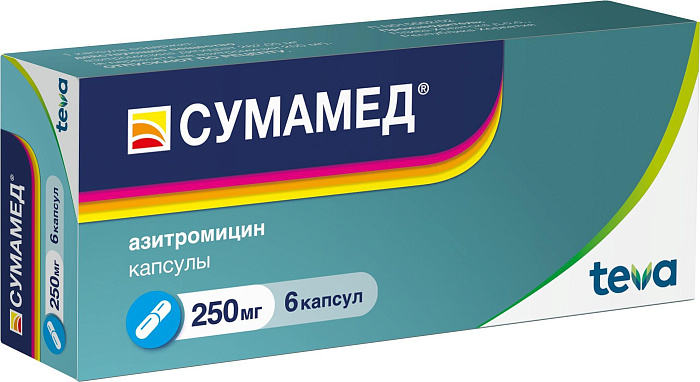 Сумамед, капсулы 250 мг, 6 шт. 