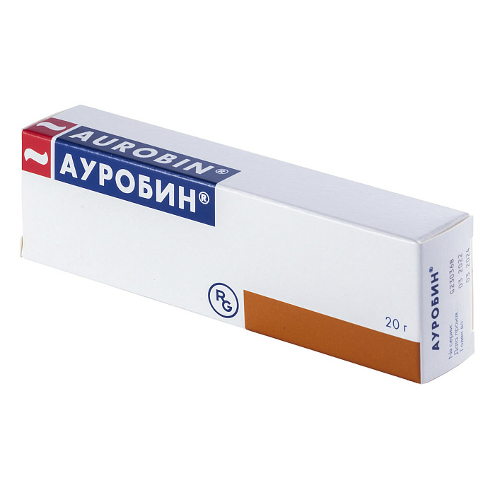 Ауробин, мазь, 20 мг+20 мг+2 мг/г,  20 г 