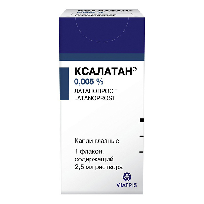Ксалатан, капли глазные 0,005%, 2,5 мл 