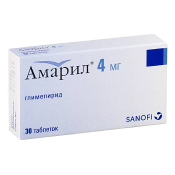 Амарил, таблетки 4 мг, 30 шт. 