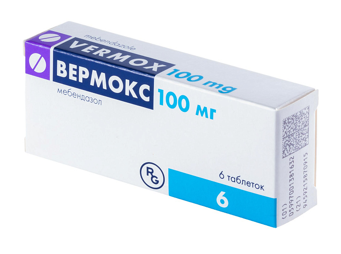 Вермокс, таблетки 100 мг, 6 шт. 