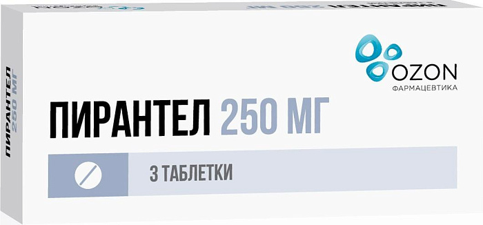 Пирантел, таблетки 250 мг (Озон), 3 шт. 