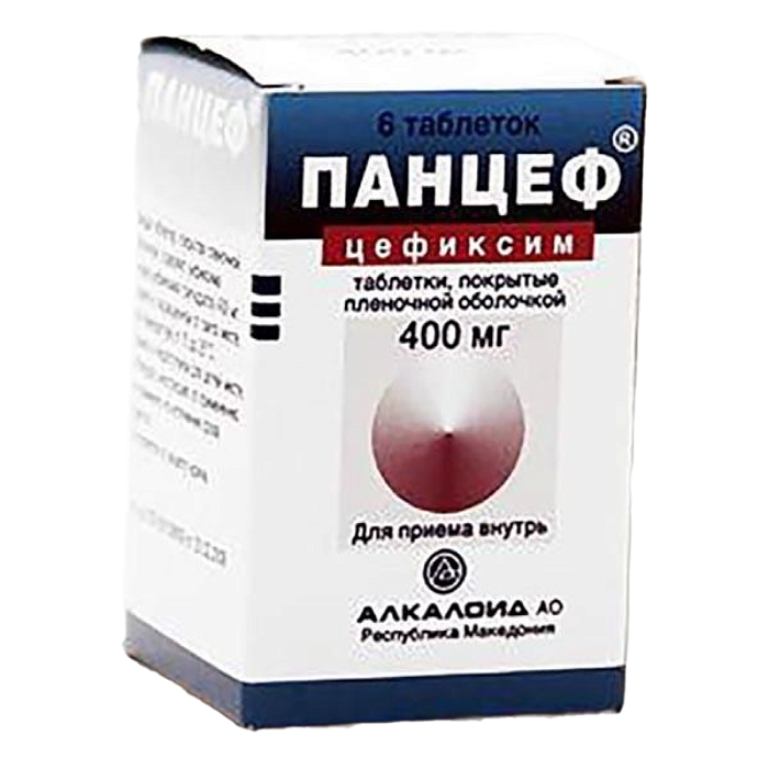 Панцеф, таблетки покрыт. плен. об. 400 мг, 6 шт. 