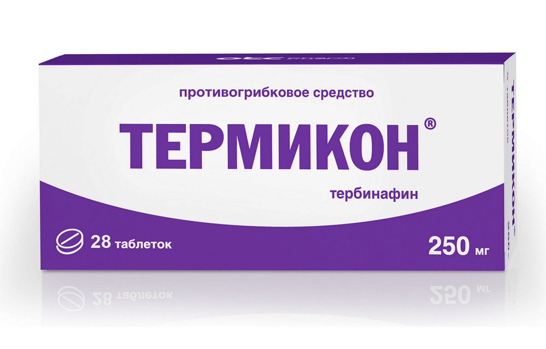 Упаковка препарата Термикон, таблетки 250 мг, 28 шт.