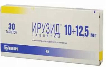 Ирузид, таблетки 10 мг+12,5 мг, 30 шт. 