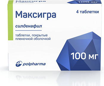 Максигра, таблетки покрыт. плен. об. 100 мг, 4 шт. 