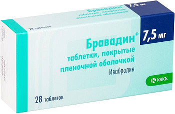 Бравадин, таблетки покрыт. плен. об. 7,5 мг, 28 шт. 