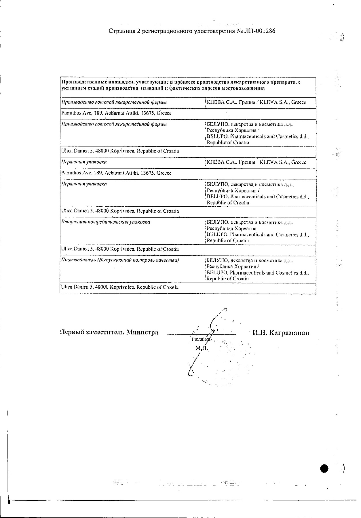 Сертификат на Бондерм, мазь 2%, 15 г