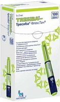 Фото Тресиба ФлексТач, раствор для инъекций 100ЕД/мл, шприц-ручки 3 мл, 5 шт.