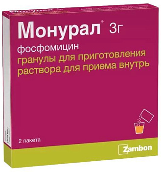 Монурал, гранулы для приготовления раствора, пакетики 3 г, 2 шт. 