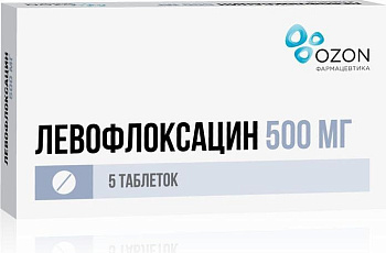 Левофлоксацин, таблетки покрыт. плен. об. 500 мг, 5 шт. (Озон) 