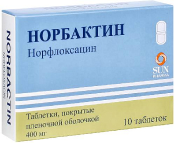 Норбактин, таблетки покрыт. плен. об. 400 мг, 10 шт. 