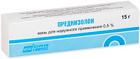 Фото Преднизолон, мазь 0.5%, 15 г Фото Преднизолон, мазь 0.5%, 15 г