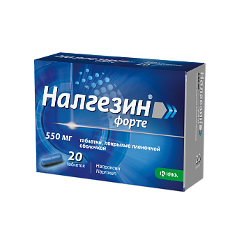 Налгезин Форте, таблетки покрыт. плен. об. 550 мг, 20 шт. 