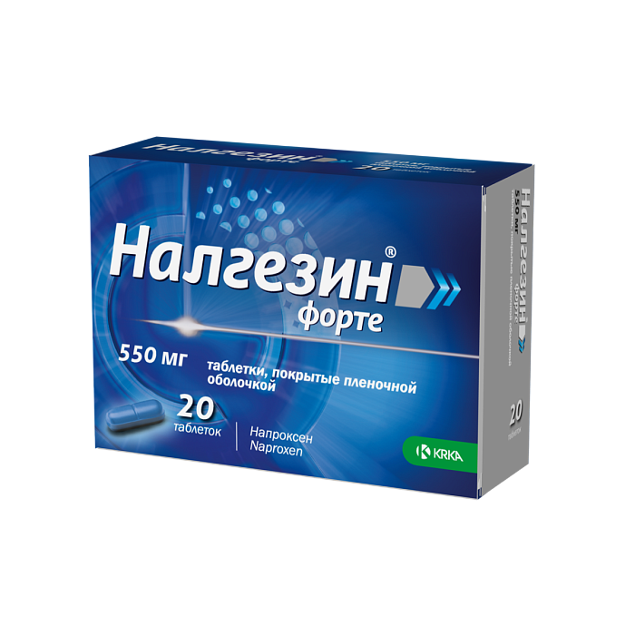 Налгезин Форте, таблетки покрыт. плен. об. 550 мг, 20 шт. 