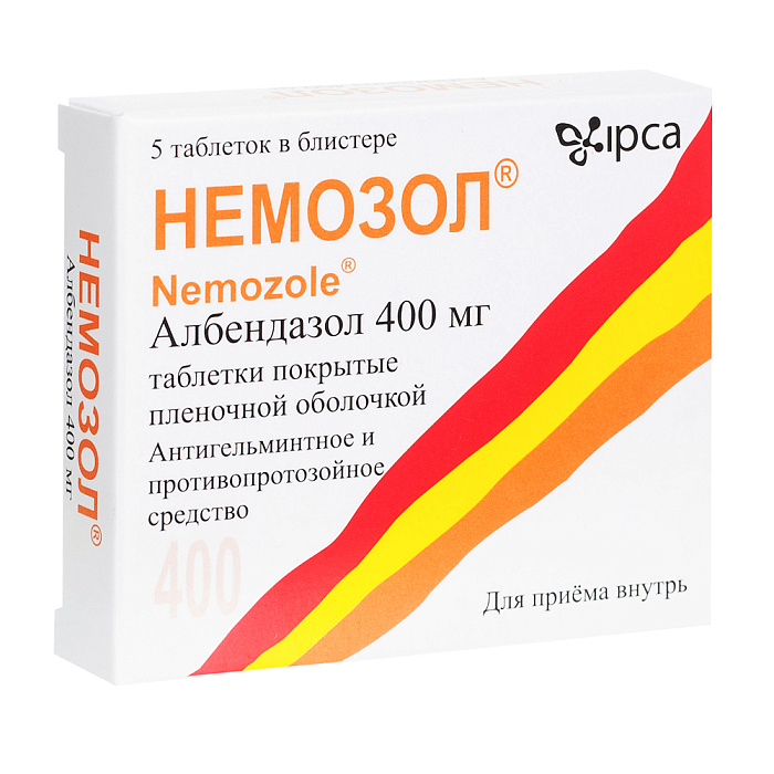 Немозол, таблетки покрыт. плен. об. 400 мг, 5 шт. 