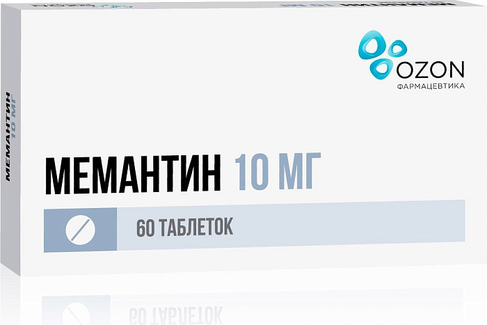 Мемантин таблетки, покрытые пленочной оболочкой 10 мг, 60 шт. 