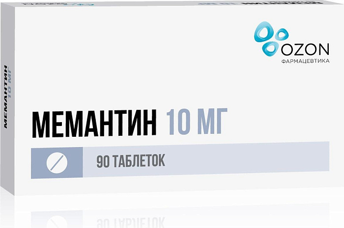 Мемантин таблетки, покрытые пленочной оболочкой 10 мг, 90 шт. 