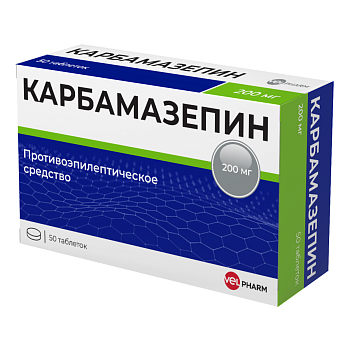 Карбамазепин, таблетки 200 мг, 50 шт. (Велфарм) 