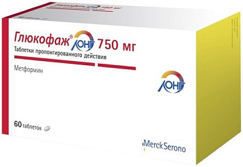 Глюкофаж Лонг, таблетки пролонг. 750 мг, 60 шт. 