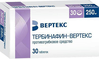 Тербинафин-Вертекс, таблетки 250 мг, 30 шт. 